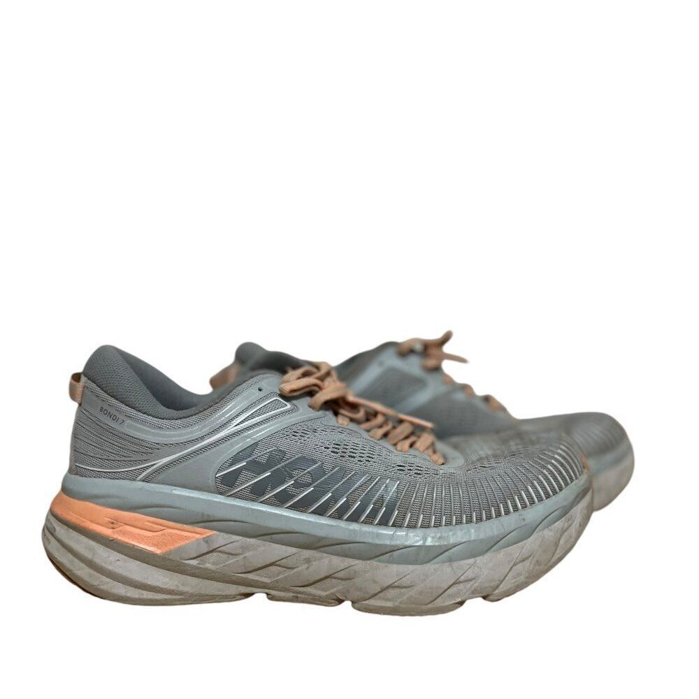 Hoka One One Bondi 7 Running Shoe Sneaker Harbor Mist/Shark Skin Women's Sz 9